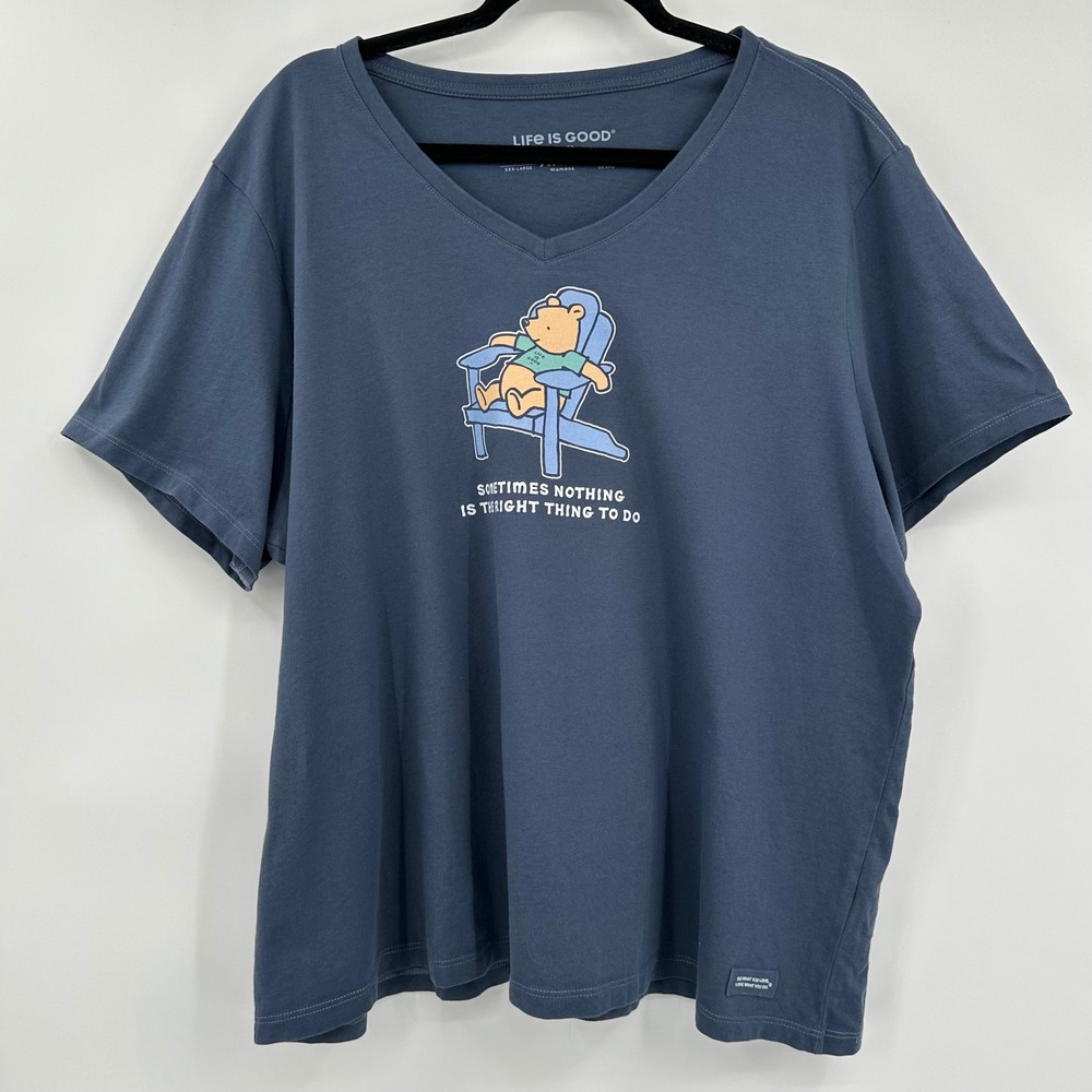 Life is Good Winnie The Pooh Adirondack Short‎ Sleeve Crusher Vee Size XXXL NWT - Picture 3 of 9